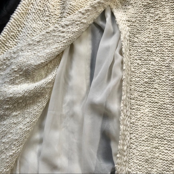 Zara Knit Jacket Sweater With Chiffon & Open Back - Picture 7 of 8